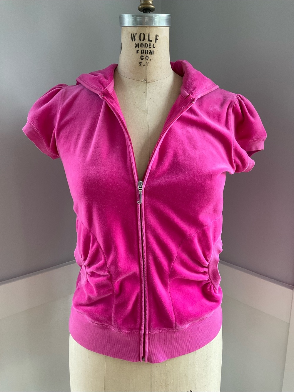 Juicy Couture Short Sleeve Zip Hoodie Y2K